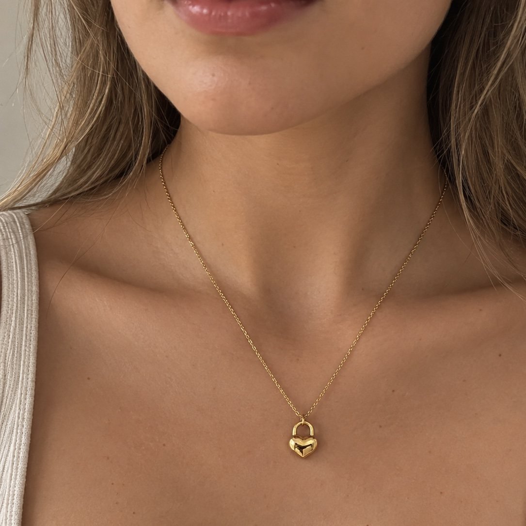 Herz-Anhänger Halskette mit Geburtsstein in 18k Gold