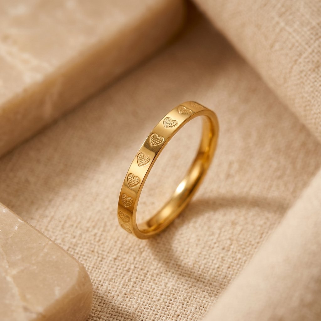 Herz-Bandring in 18k Gold